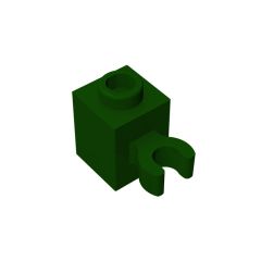 60475b Brick Special 1 x 1 with Clip Vertical #60475 Dark Green
