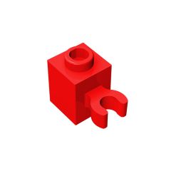 60475b Brick Special 1 x 1 with Clip Vertical #60475 Red