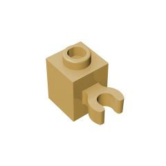 60475b Brick Special 1 x 1 with Clip Vertical #60475 Tan