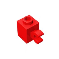 Brick Special 1 x 1 with Clip Horizontal #60476 Red