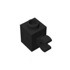 Brick Special 1 x 1 with Clip Horizontal #60476 Black 10 pieces