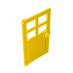 Door 1 x 4 x 6 with 4 Panes and Stud Handle #60623 Yellow