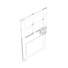 Door 1 x 4 x 6 with 4 Panes and Stud Handle #60623 Trans-Clear