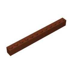 Brick 1 x 12 #6112 Reddish Brown 10 pieces
