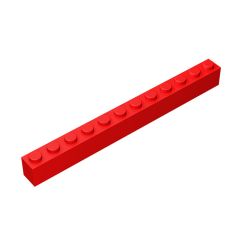 Brick 1 x 12 #6112 Red 10 pieces