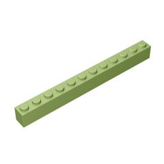 Brick 1 x 12 #6112 Olive Green