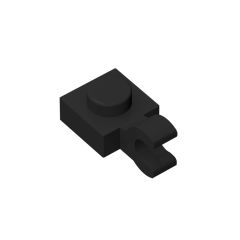 Plate Special 1 x 1 with Clip Horizontal - Thick Open O Clip #61252 Black