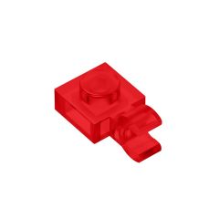 Plate Special 1 x 1 with Clip Horizontal - Thick Open O Clip #61252 Trans-Red