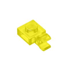 Plate Special 1 x 1 with Clip Horizontal - Thick Open O Clip #61252 Trans-Yellow