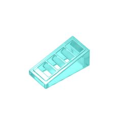 Slope 18 2 x 1 x 2/3 with 4 Slots #61409 Trans-Light Blue