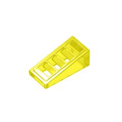Slope 18 2 x 1 x 2/3 with 4 Slots #61409 Trans-Yellow Gobricks