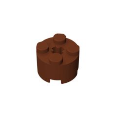 Brick Round 2 x 2 with Axle Hole #6143 Reddish Brown 10 pieces