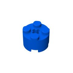 Brick Round 2 x 2 with Axle Hole #6143 Blue 10 pieces