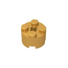 Brick Round 2 x 2 with Axle Hole #6143 Pearl Gold
