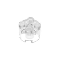 Brick Round 2 x 2 with Axle Hole #6143 Trans-Clear
