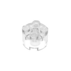 Brick Round 2 x 2 with Axle Hole #6143 Trans-Clear Gobricks