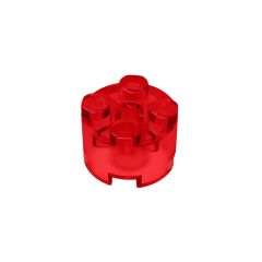 Brick Round 2 x 2 with Axle Hole #6143 Trans-Red