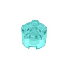 Brick Round 2 x 2 with Axle Hole #6143 Trans-Light Blue 10 pieces