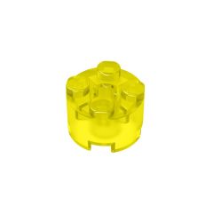 Brick Round 2 x 2 with Axle Hole #6143 Trans-Yellow