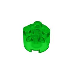 Brick Round 2 x 2 with Axle Hole #6143 Trans-Green