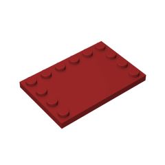 Plate Special 4 x 6 with Studs on 3 Edges #6180 Dark Red 1/4 KG