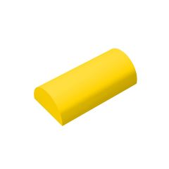 Brick Curved 2 x 4 No Studs, Curved Top #6192 Yellow