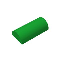 Brick Curved 2 x 4 No Studs, Curved Top #6192 Green