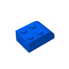Brick Curved 2 x 3 with Curved Top #6215 Blue
