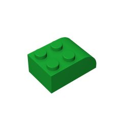Brick Curved 2 x 3 with Curved Top #6215 Green