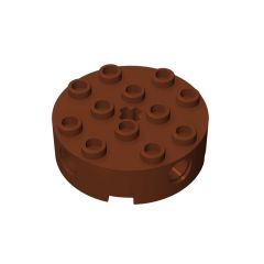 Brick Round 4 x 4 with 4 Side Pin Holes and Center Axle Hole #6222 Reddish Brown 10 pieces