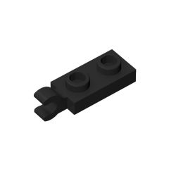 Plate Special 1 x 2 with Clip Horizontal on End #63868 Black