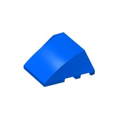 Wedge Curved 4 x 3 No Studs [Plain] #64225 Blue