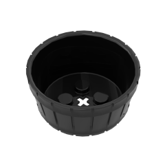 Barrel Half Large with Axle Hole #64951 Black