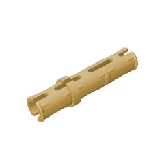 Technic Pin Long with Friction Ridges Lengthwise, 2 Center Slots #6558 Tan