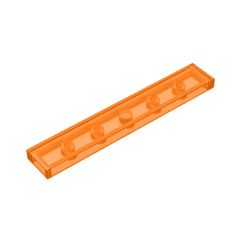 Tile 1 x 6 with Groove #6636 Trans-Orange