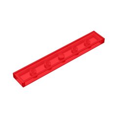 Tile 1 x 6 with Groove #6636 Trans-Red