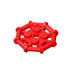 Plate Special 2 x 2 with Bar Frame Octagonal, Reinforced, Completely Round Studs #75937 Red 1KG