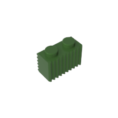 Brick Special 1 x 2 with Grill #2877  Army Green Gobricks  1KG