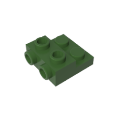 Plate Special 2 x 2 x 0.667 with Two Studs On Side and Two Raised #99206  Army Green Gobricks  1KG
