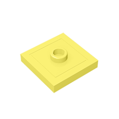 Plate Special 2 x 2 with Groove and Center Stud (Jumper) #87580 Bright Light Yellow
