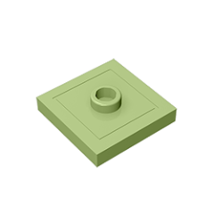 Plate Special 2 x 2 with Groove and Center Stud (Jumper) #87580 Olive Green