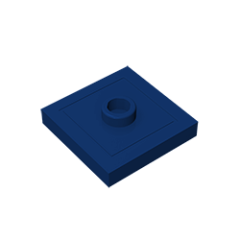 Plate Special 2 x 2 with Groove and Center Stud (Jumper) #87580 Dark Blue