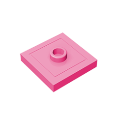 Plate Special 2 x 2 with Groove and Center Stud (Jumper) #87580 Dark Pink