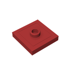 Plate Special 2 x 2 with Groove and Center Stud (Jumper) #87580 Dark Red