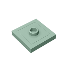 Plate Special 2 x 2 with Groove and Center Stud (Jumper) #87580 Sand Green 10 pieces
