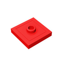 Plate Special 2 x 2 with Groove and Center Stud (Jumper) #87580 Red