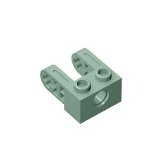 Brick 1 x 2 With Hole And Dual Liftarm Extensions #85943 Sand Green
