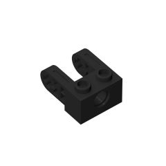 Brick 1 x 2 With Hole And Dual Liftarm Extensions #85943 Black