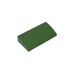 Slope Brick Curved 2 x 4 x 2/3 No Studs, with Bottom Tubes #88930  Army Green Gobricks  1KG
