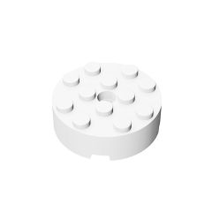 Brick Round 4 x 4 With Hole #87081 White 10 pieces
